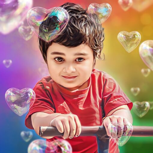 Dancing bubble design Digital Painting Acrylic Fridge Magnets - Image 3