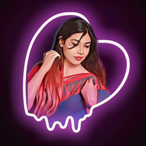 Neon Heart design Digital Painting Acrylic Fridge Magnets - Image 3