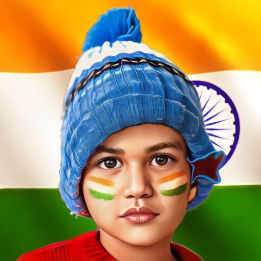 Indian flag design Digital Painting Acrylic Fridge Magnets - Image 3