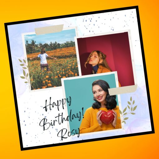 Minimalist Happy Birthday Frame