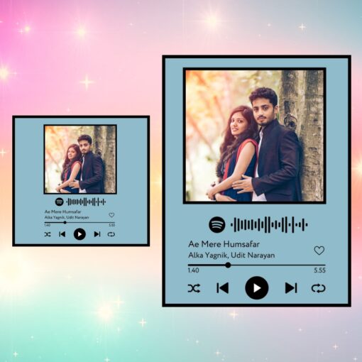 Spotify Plaque Frame Dark Sky Blue Colour With Scannable Code