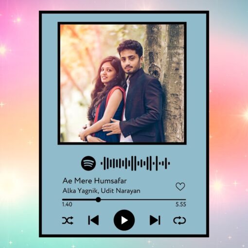 Spotify Plaque Frame Dark Sky Blue Colour With Scannable Code - Image 2