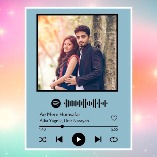 Spotify Plaque Frame Dark Sky Blue Colour With Scannable Code - Image 3