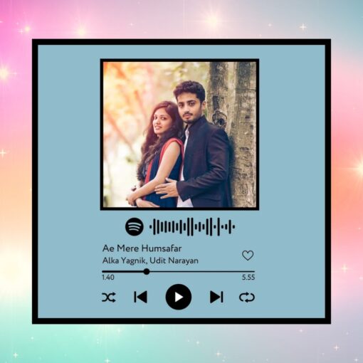 Spotify Plaque Frame Dark Sky Blue Colour With Scannable Code - Image 4