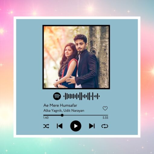Spotify Plaque Frame Dark Sky Blue Colour With Scannable Code - Image 5