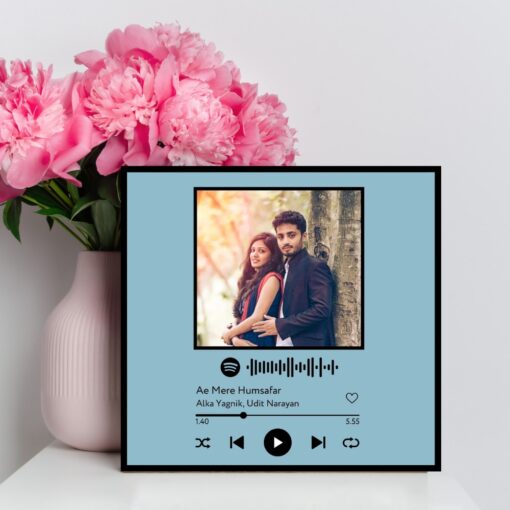 Spotify Plaque Frame Dark Sky Blue Colour With Scannable Code - Image 6