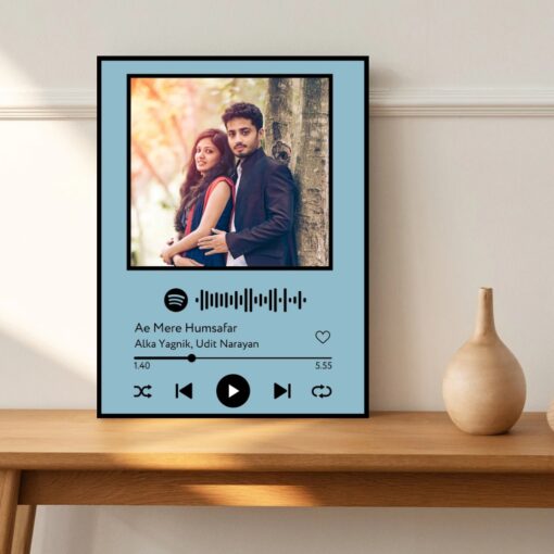 Spotify Plaque Frame Dark Sky Blue Colour With Scannable Code - Image 7