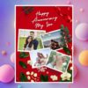 Personalised Anniversary Photo Collage Frame Red & White Colour 4 pic