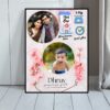 Personalized Floral Baby Birth Frame