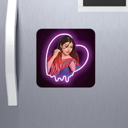 Neon Heart design Digital Painting Acrylic Fridge Magnets