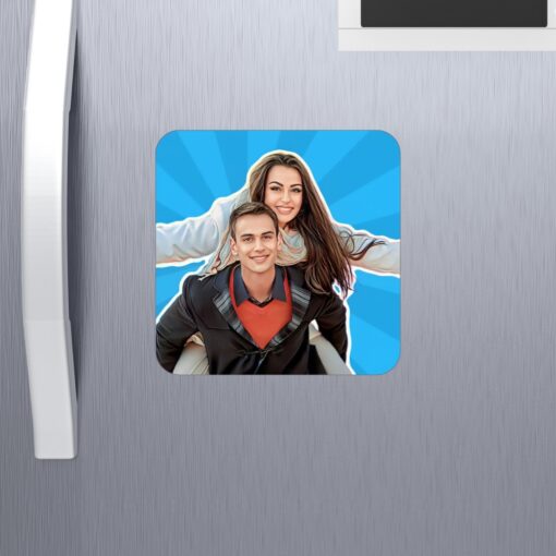 Sky blue design Digital Painting Acrylic Fridge Magnets