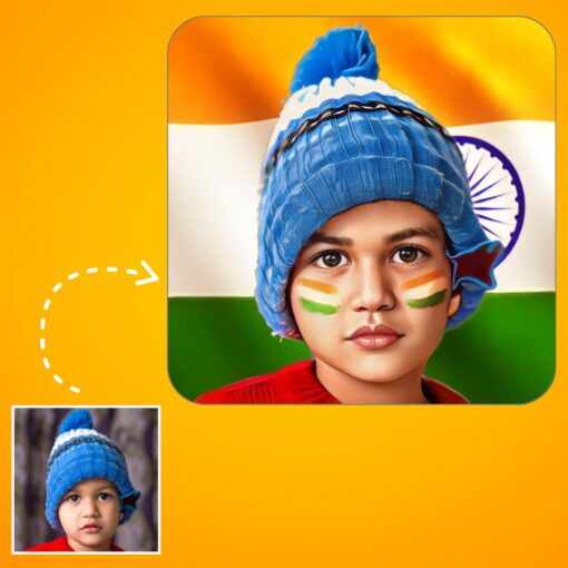 Indian flag design Digital Painting Acrylic Fridge Magnets - Image 2