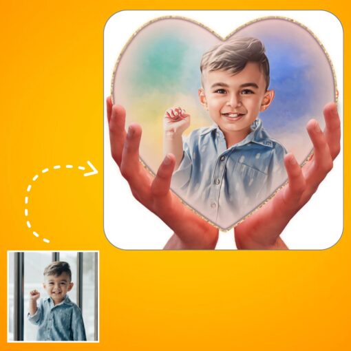 Heart design Digital Painting Acrylic Fridge Magnets - Image 2