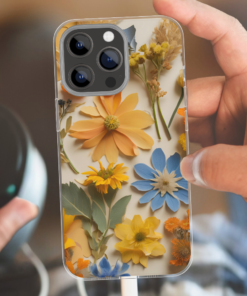 Real Pressed Flowers Printed Transparent Silicone Phone Case
