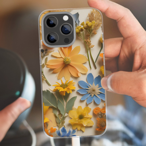 Real Pressed Flowers Printed Transparent Silicone Phone Case