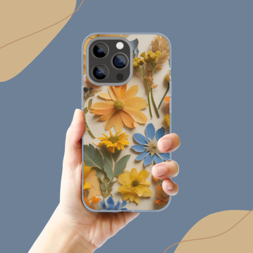 Real Pressed Flowers Printed Transparent Silicone Phone Case - Image 2