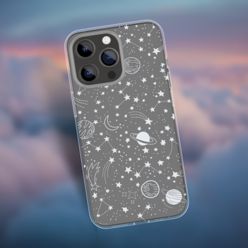 Galaxy Inspired Pattern Transparent Silicone Phone Case - Image 2