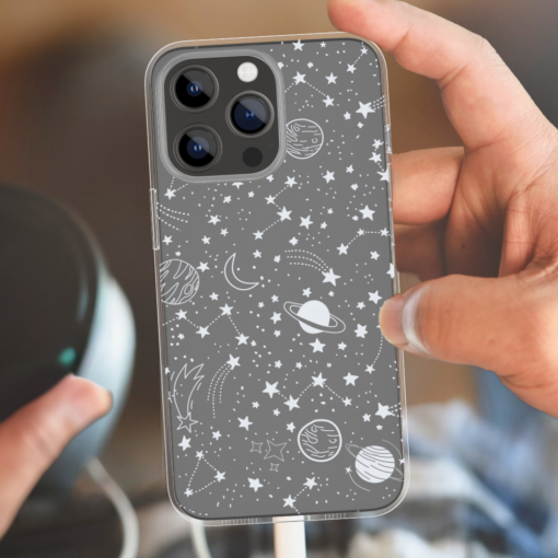 Galaxy Inspired Pattern Transparent Silicone Phone Case