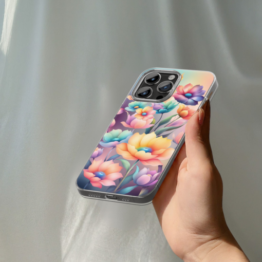 Pastel Flower Design Silicone Phone Case - Image 3