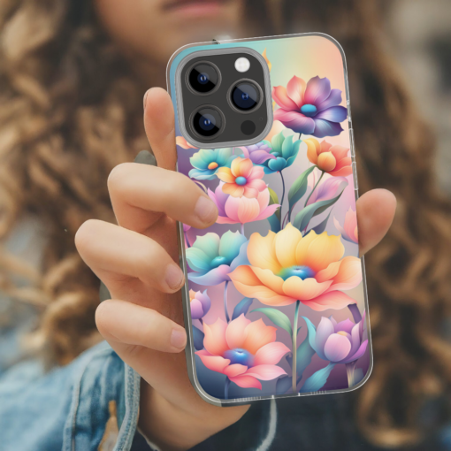 Pastel Flower Design Silicone Phone Case