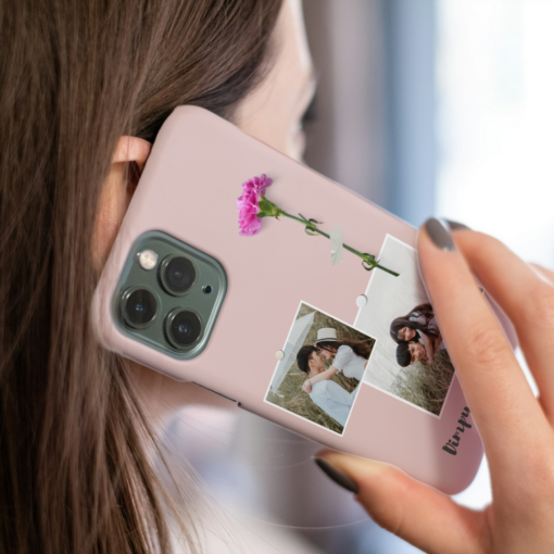 Minimalist Romantic Couple Photo Collage Personalized Silicone Phone Case - Image 5