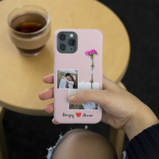 Minimalist Romantic Couple Photo Collage Personalized Silicone Phone Case - Image 6