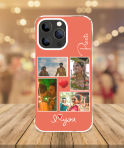 Minimalist Collage Design Personalized Phone Case | Silicone Phone Case for Couples, Friends, Family or Gift