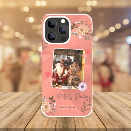 Wedding couple image with name printed silicone case - Image 2
