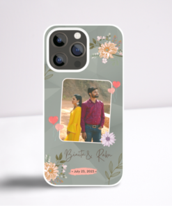 Wedding couple image with name printed silicone case
