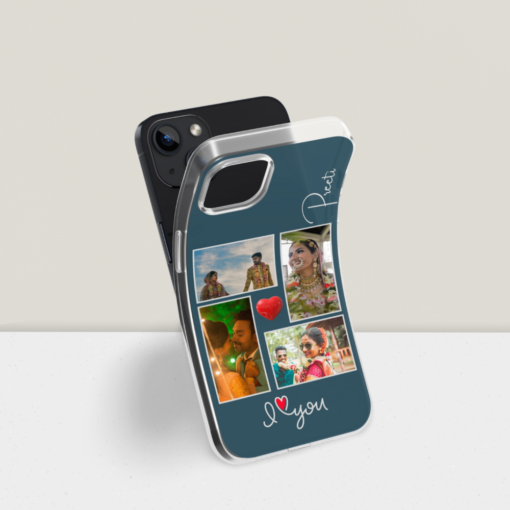 Minimalist Collage Design Personalized Phone Case | Silicone Phone Case for Couples, Friends, Family or Gift - Image 10