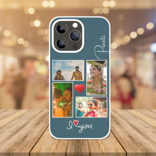 Minimalist Collage Design Personalized Phone Case | Silicone Phone Case for Couples, Friends, Family or Gift - Image 3