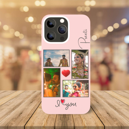 Minimalist Collage Design Personalized Phone Case | Silicone Phone Case for Couples, Friends, Family or Gift - Image 4