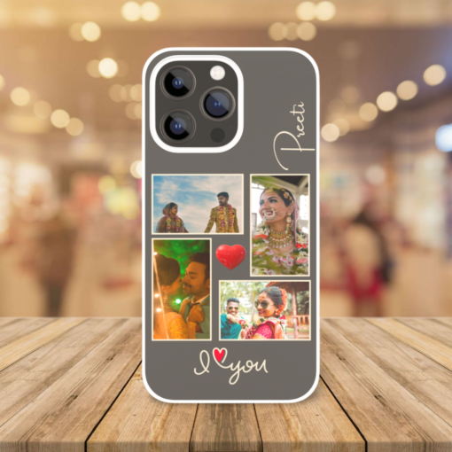 Minimalist Collage Design Personalized Phone Case | Silicone Phone Case for Couples, Friends, Family or Gift - Image 5