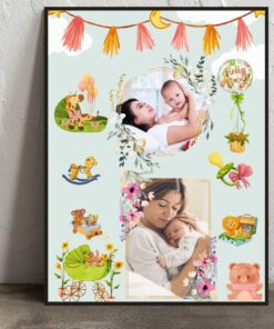 Personalized Colorful Baby Birth Frame
