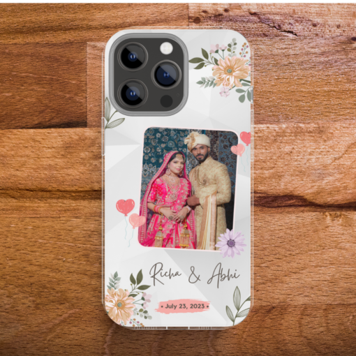 Wedding couple image with name printed silicone case - Image 6