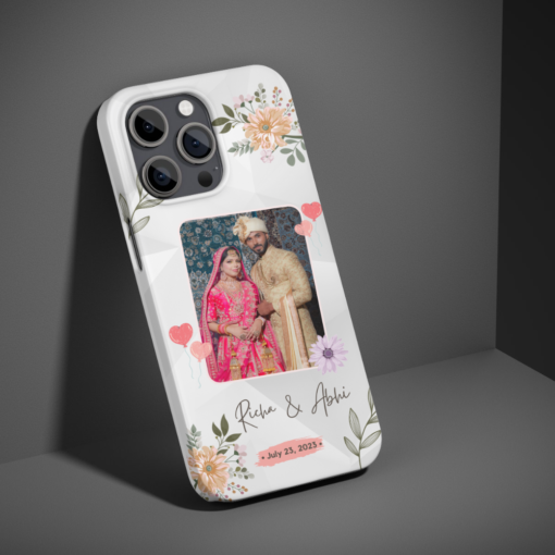 Wedding couple image with name printed silicone case - Image 5