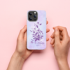 Watercolor purple flowers with name printed silicone case