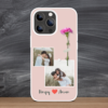 Minimalist Romantic Couple Photo Collage Personalized Silicone Phone Case