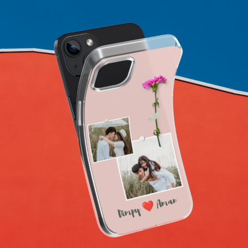 Minimalist Romantic Couple Photo Collage Personalized Silicone Phone Case - Image 7