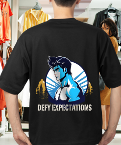 Defy Expectations! Oversized Back Graphic Printed T-Shirt | Premium 240 GSM Soft Cotton | Artfev