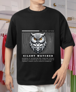 Silent Watcher! Design Oversized T-Shirt | Premium 240 GSM Soft Cotton | Artfev