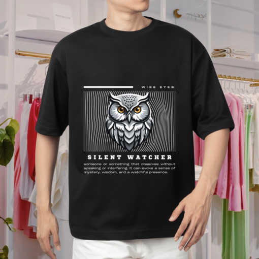 Silent Watcher! Design Oversized T-Shirt | Premium 240 GSM Soft Cotton | Artfev
