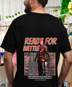 Ready For Battle! Design Oversized Back Graphic Printed T-Shirt | Premium 240 GSM Soft Cotton | Artfev